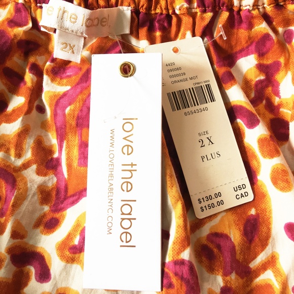 Love The Label Floral Open Back Blouse Anthropologie 2X Plus - Picture 13 of 16